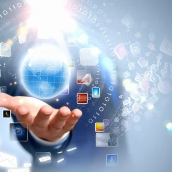 Image of globe on palm of businessman Image of globe on palm of businessman